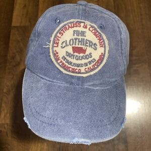 Vintage Levi's Red Tab Baseball Hat Cap Strauss Fine Clothiers SF CA Patch Rare